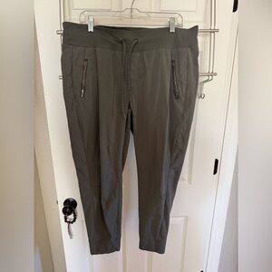 Athleta Sage Green Joggers with Zippered Pockets